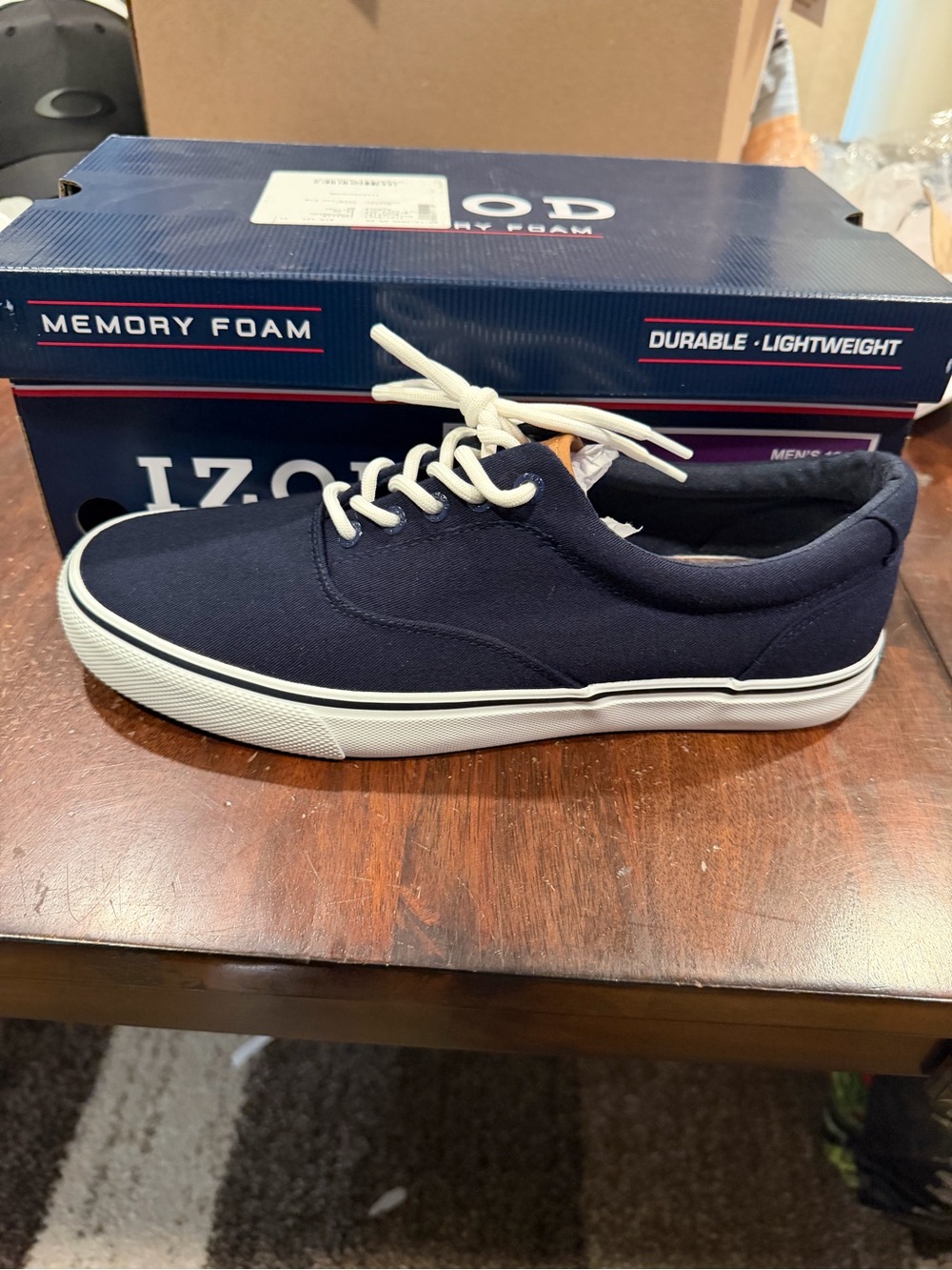 Izod Men’s Rangley Lace Up Oxford Shoes Naby blue Canvas Size 10 M US